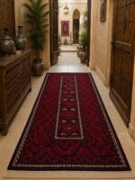 قالیچه دستباف بلوچی قرمز طرح کلاسیک اصیل - کد 78406